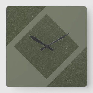 Horloge Carrée Moss Green Diamond Mur Clock Design