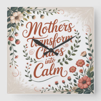 Horloge Carrée Mothers Transform Chaos Into Calm