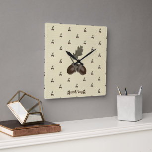 Horloge Carrée motif_3_acorn_1