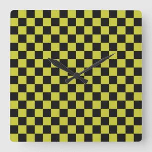 Horloge Carrée Motif à carreaux cyber lyme