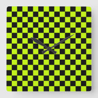 Motif à carreaux noir et vert acide