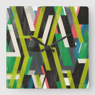 Horloge Carrée Motif à flux de suspension diagonal