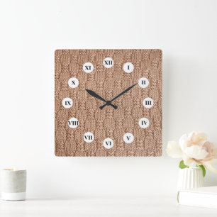 Horloge Carrée Motif Bubble Knit Stitch par Shirley Taylor