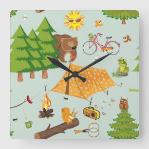 Horloge Carrée Motif campant