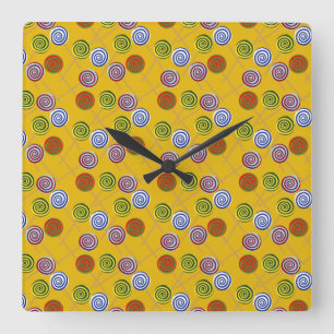Horloge Carrée Motif de bonbons motif Lollies lollipop 15