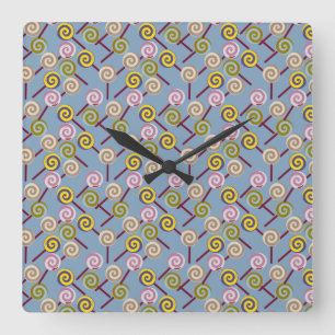 Horloge Carrée Motif de bonbons motif Lollies lollipop 3