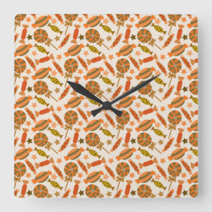 Horloge Carrée Motif de bonbons   motif Lollies   lollipop 54