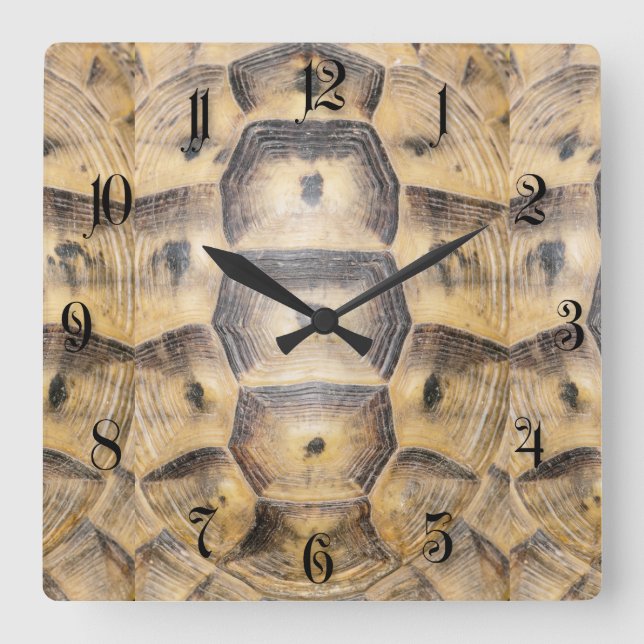 Horloge Carrée Motif de coque Tortoise (Recto)