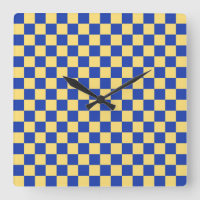 Motif de damier jaune et bleu