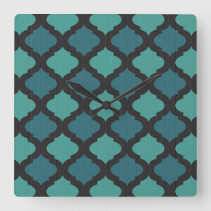 Horloge Carrée Motif de mosaïque dans le style arabe