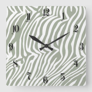 Horloge Carrée motif de peau zébrée