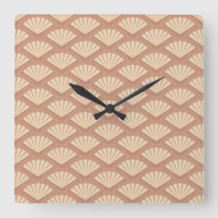 Horloge Carrée Motif de style Art déco en rose