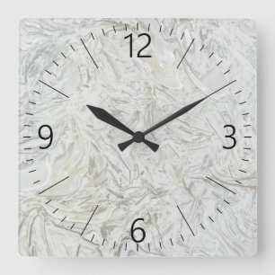 Horloge Carrée Motif de surface en marbre gris
