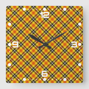 Horloge Carrée Motif de texture rouge jaune-57577