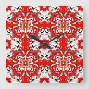 Horloge Carrée Motif en mosaïque de céramique portugaise