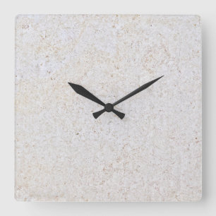 Horloge Carrée Motif en pierre de Travertine Acrylique