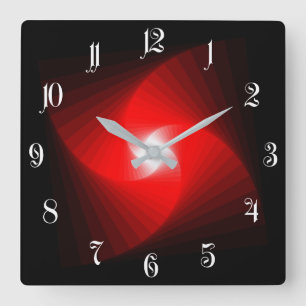 Horloge Carrée Motif fractal spiral
