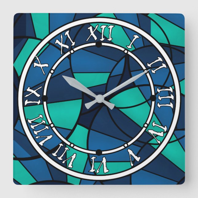 Horloge Carrée motif géométrique Abstrait (Recto)