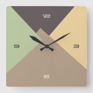 Horloge Carrée Motif géométrique moderne couleur rétro #10