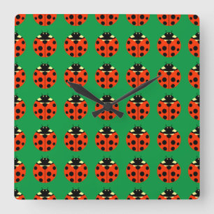 Horloge Carrée motif ladybug