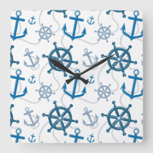 Horloge Carrée Motif nautique
