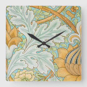 Horloge Carrée Motif St James (par William Morris)