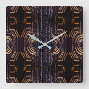 Horloge Carrée Motif tribal Afrocentrique