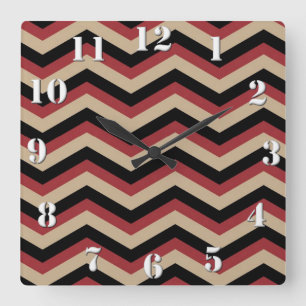 Horloge Carrée Motif Zig Zag moderne