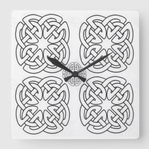 Horloge Carrée Motifs de défilement de styles classiques