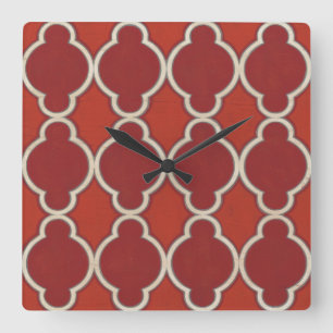Horloge Carrée Motifs de marché VII