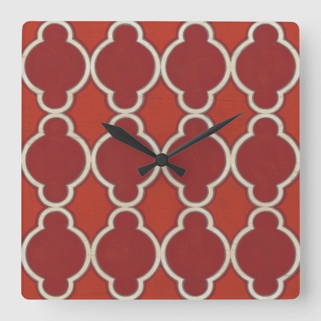 Horloge Carrée Motifs du marché VII (Recto)