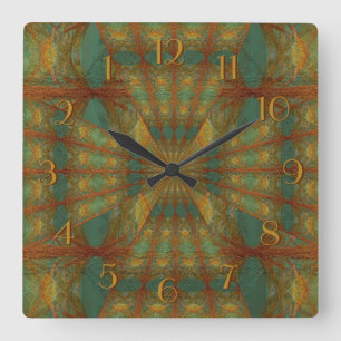Horloge Carrée Motifs géométriques dans l'horloge arrière de