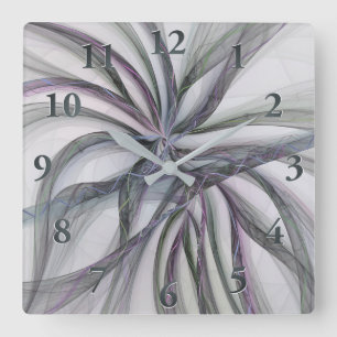 Horloge Carrée Motions Filigree Moderne Abstrait pivotant Fractal
