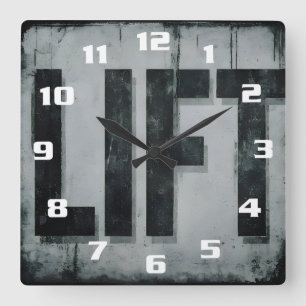 Horloge Carrée Motivation cool pour s'entraîner LIFT Gymnastique 