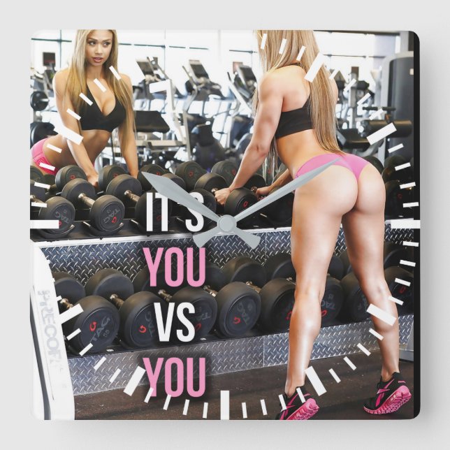 Horloge Carrée Motivation de l'entraînement (Recto)