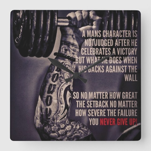 Horloge Carrée Motivation de l'entraînement (Recto)