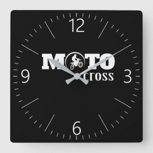 Horloge Carrée Motocross
