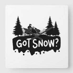 Horloge Carrée Motoneige - Ai De La Neige