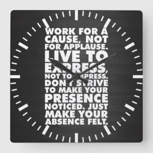 Horloge Carrée Mots de motivation
