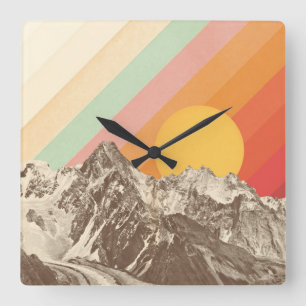 Horloge Carrée Mountainscape 1 % pipe% Florent Bodart