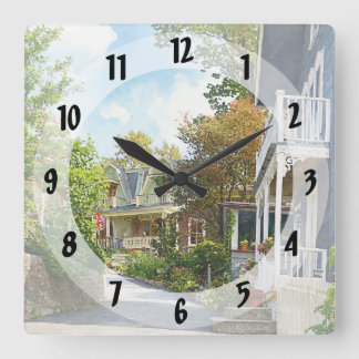 Horloge Carrée Mt. Tabor NJ – Rue sur une colline