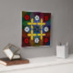 Horloge Carrée Mur de Mandala Floral Géométrique Psychedelique Mo