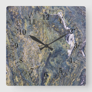 Horloge Carrée Mur de marbre rugueux