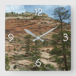 Horloge Carrée Murs de roche usés dans le parc national de Zion