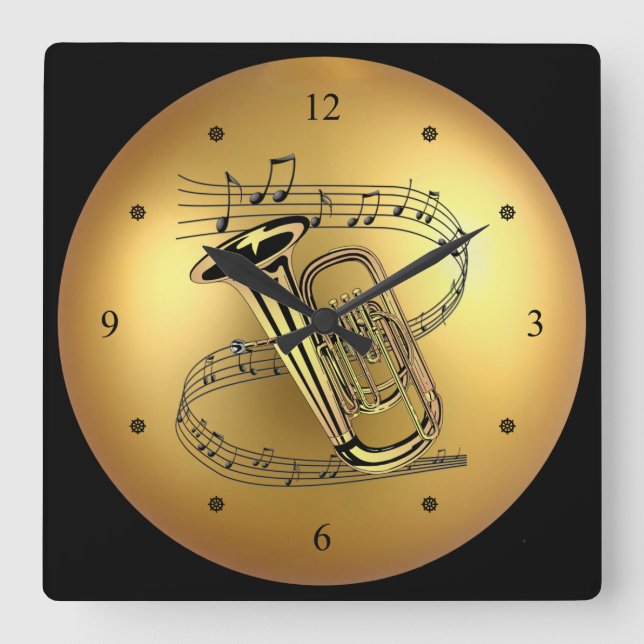Horloge Carrée ~ musical d'arrière - plan de Golden Globe de ~ de (Recto)