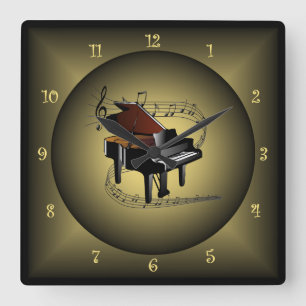 Horloge Carrée ~ ~Musical de ~Scale d'instrument de musique de ~