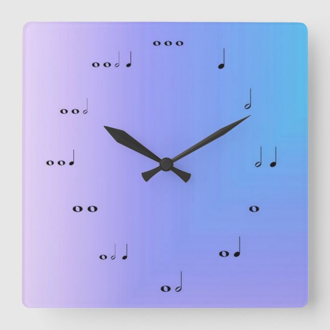 Horloge Carrée Musical notes clock (Recto)
