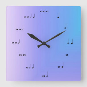 Horloge Carrée Musical notes clock