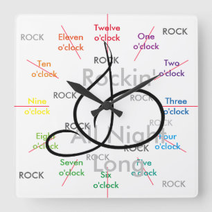 Horloge Carrée Musique Rock N Roll Musiciens Cadeau CricketDiane