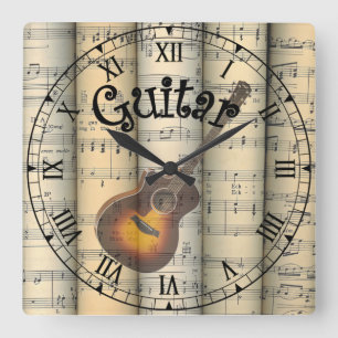 Horloge Carrée Musique Unique